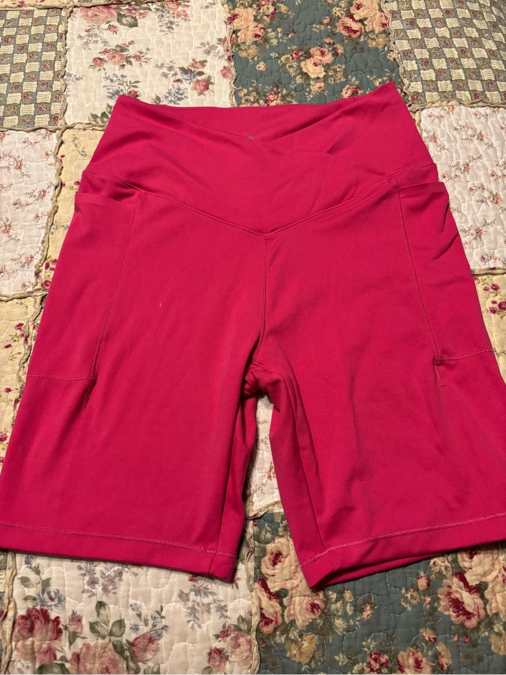 Danskin  High-Waist Women’s Performance Bike Shorts - Pink Small